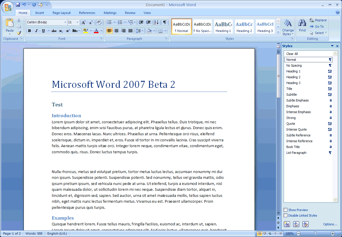 microsoft word 2007 windows 7